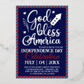 Invitation En Aluminium Fête du 4 juillet en Amérique (Recto)