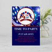 Invitation En Aluminium Fête du 4 juillet patriotique (Debout devant)