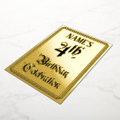 Invitation En Aluminium Fête du 4e anniversaire — Script élégant + Nom per (Rotation)