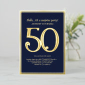 Invitation En Aluminium Fête du 50e anniversaire masculin (Debout devant)