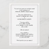 Invitation En Aluminium Fête du 50e anniversaire — Script fantaisie et nom (Verso)