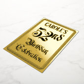 Invitation En Aluminium Fête du 52e anniversaire — Script élégant + Nom pe (Rotation)