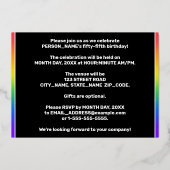 Invitation En Aluminium Fête du 55e anniversaire — Fun d'artifice amusant  (Verso)