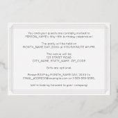 Invitation En Aluminium Fête du 55e anniversaire — Style Art Déco "55" + N (Verso)