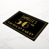 Invitation En Aluminium Fête du 56e anniversaire : Art Déco Look "56", ave (Rotation)