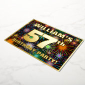 Invitation En Aluminium Fête du 57e anniversaire — Amusant, Feu d'artifice (Rotation)