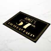 Invitation En Aluminium Fête du 57e anniversaire : Art Déco Look "57", ave (Rotation)