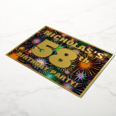 Invitation En Aluminium Fête du 58e anniversaire — Amusant, Feu d'artifice (Rotation)