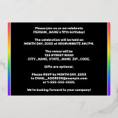 Invitation En Aluminium Fête du 5e anniversaire — Amusant, Feu d'artifice  (Verso)