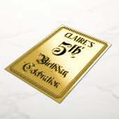 Invitation En Aluminium Fête du 5e anniversaire — Script élégant + Nom per (Rotation)