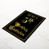 Invitation En Aluminium Fête du 5e anniversaire — Script fantaisie et nom  (Rotation)