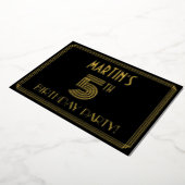 Invitation En Aluminium Fête du 5e anniversaire — Style Art Déco "5" + Nom (Rotation)