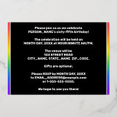 Invitation En Aluminium Fête du 65e anniversaire — Amusant, Feu d'artifice (Verso)