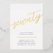 Invitation En Aluminium Fête du 70e anniversaire de Golden Script (Recto)
