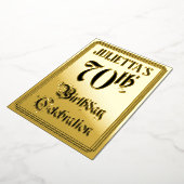 Invitation En Aluminium Fête du 70e anniversaire — Script élégant + Nom pe (Rotation)