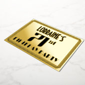 Invitation En Aluminium Fête du 71e anniversaire : Art Déco Look "71" et n (Rotation)