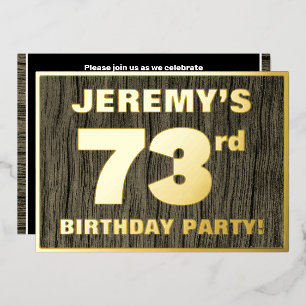 Invitation En Aluminium Fête du 73e anniversaire : motif gras imitation gr