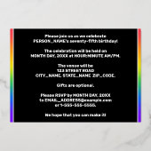 Invitation En Aluminium Fête du 75e anniversaire — Amusant, Feu d'artifice (Verso)