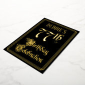 Invitation En Aluminium Fête du 77e anniversaire — Script fantaisie et nom (Rotation)