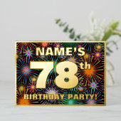 Invitation En Aluminium Fête du 78e anniversaire — Amusant, Feu d'artifice (Debout devant)