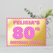 Invitation En Aluminium Fête du 80e anniversaire — Audacieux, amusant, ros (Debout devant)