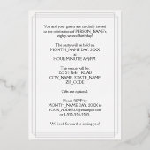 Invitation En Aluminium Fête du 82e anniversaire — Script fantaisie et nom (Verso)