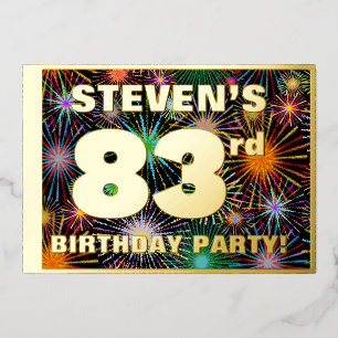 Invitation En Aluminium Fête du 83e anniversaire — Fun amusant, coloré Loo