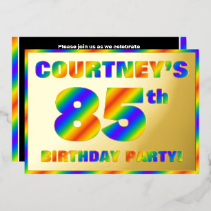 Invitation En Aluminium Fête du 85e anniversaire — « 85 » spectre arc-en-c
