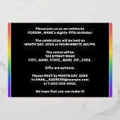 Invitation En Aluminium Fête du 85e anniversaire — Amusant, Feu d'artifice (Verso)