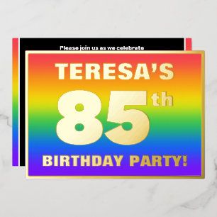 Invitation En Aluminium Fête du 85e anniversaire : Amusant, Motif arc-en-c