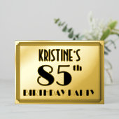 Invitation En Aluminium Fête du 85e anniversaire — Regarder Art Déco "85"  (Debout devant)