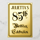 Invitation En Aluminium Fête du 85e anniversaire — Script élégant + Nom pe (Recto)