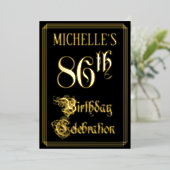 Invitation En Aluminium Fête du 86e anniversaire — Script fantaisie et nom (Debout devant)