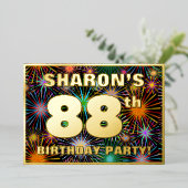 Invitation En Aluminium Fête du 88e anniversaire — Amusant, Feu d'artifice (Debout devant)