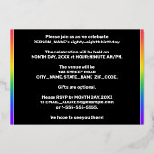 Invitation En Aluminium Fête du 88e anniversaire — Amusant, Feu d'artifice (Verso)