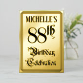 Invitation En Aluminium Fête du 88e anniversaire — Script élégant + Nom pe (Debout devant)