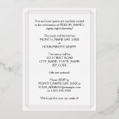 Invitation En Aluminium Fête du 88e anniversaire — Script fantaisie et nom (Verso)