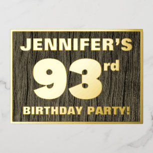 Invitation En Aluminium Fête du 93e anniversaire : motif audacieux à faux