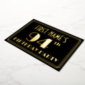 Invitation En Aluminium Fête du 94e anniversaire : Art Déco Look "94", ave (Rotation)