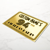 Invitation En Aluminium Fête du 94e anniversaire — Art Déco Style "94" & N (Rotation)