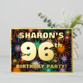 Invitation En Aluminium Fête du 96e anniversaire — Fun d'artifice amusant  (Debout devant)