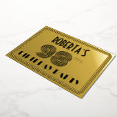 Invitation En Aluminium Fête du 98e anniversaire — Art Déco Style "98" & N (Rotation)