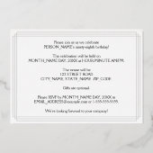 Invitation En Aluminium Fête du 98e anniversaire — Regarder Art Déco "98"  (Verso)