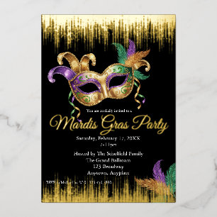 Invitation En Aluminium Fête du Mardi Gras