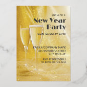 Invitation En Aluminium Fête du Nouvel An Chamgagne Confetti (Verso)