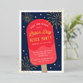 Invitation En Aluminium Fête du Travail de la Pop de crème glacée Week-end (Debout devant)