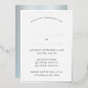 Invitation En Aluminium Fête élégante de 60e anniversaire de mariage sur m