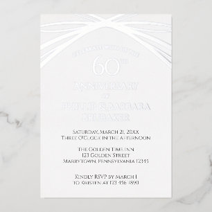 Invitation En Aluminium Fête élégante et simple de 60e anniversaire de mar