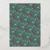 Invitation En Aluminium Fête Festivale Grains d'or vert Dîner de Noël (Verso)