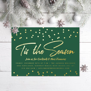 Invitation En Aluminium Fête festive de la saison de Noël avec confettis e